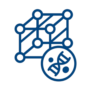 Icono de ingenieria tisular y biomateriales que representa andamios y celulas en interaccion para investigacion en regeneracion de tejidos y biologia celular aplicada